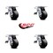 Service Caster 4 Inch Polyolefin Caster Set with Ball Bearings and Total Lock Brakes SCC SCC-TTL30S420-POB-4 - alternate 4